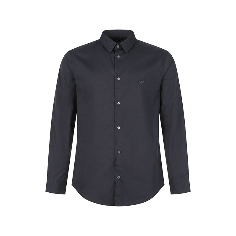 Emporio Armani/阿玛尼 男士棉质小鹰标刺绣长袖衬衫  300095