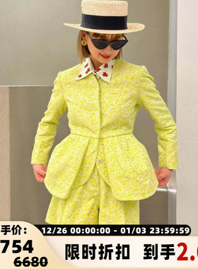 Pushbutton 春秋款女士肌理花苞下摆西装外套银泰百货精品 301596