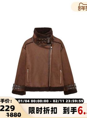 MACA KAKA  冬季新款女士宽松显瘦机车服夹克银泰百货 301577