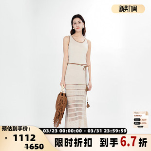 圆领连衣裙银泰百货精品 女士镂空下摆短袖 301600 PEISKOS KAR