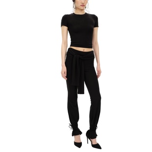 Kaka 银泰百货 春夏新款 长裤 301594 女士Jenny天丝绑带休闲裤 Maca