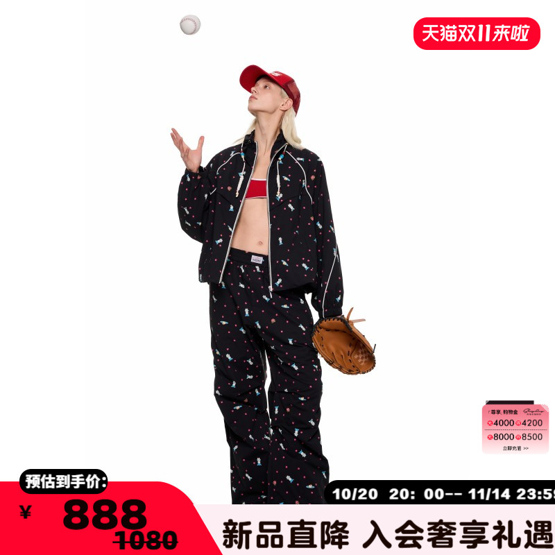 Alexia Sandra 25春夏运动小兔当家满印抽皱宽松运动长裤301261