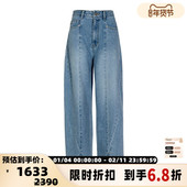 SJYP 301574 银泰百货精品 秋冬女士棉质时尚 显瘦阔腿牛仔裤