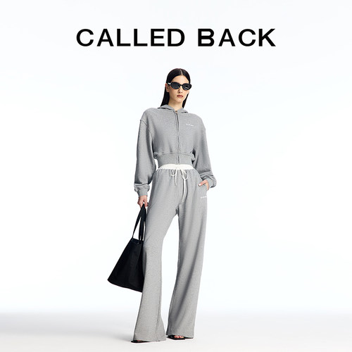 CALLEDBACK休闲裤抽绳纯色宽松