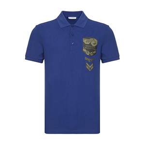 VERSACE COLLECTION范思哲 男士深蓝色棉质短袖POLO衫300095
