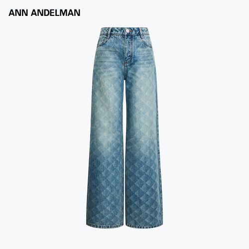 ANN ANDELMAN 26春夏女士菱格渐变设计感休闲牛仔直筒裤 301286