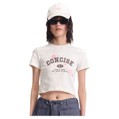 concise-white/简白印花短袖