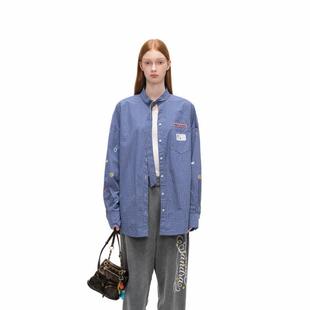 银泰百货精品 趣味格纹衬衫 301261 Sandra24秋男女同款 Alexia