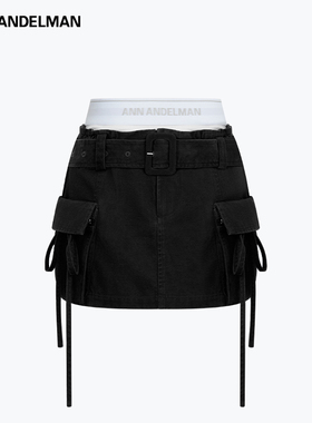 【明星同款】ANN ANDELMAN  25春夏女士拼接腰工装短裙 301286