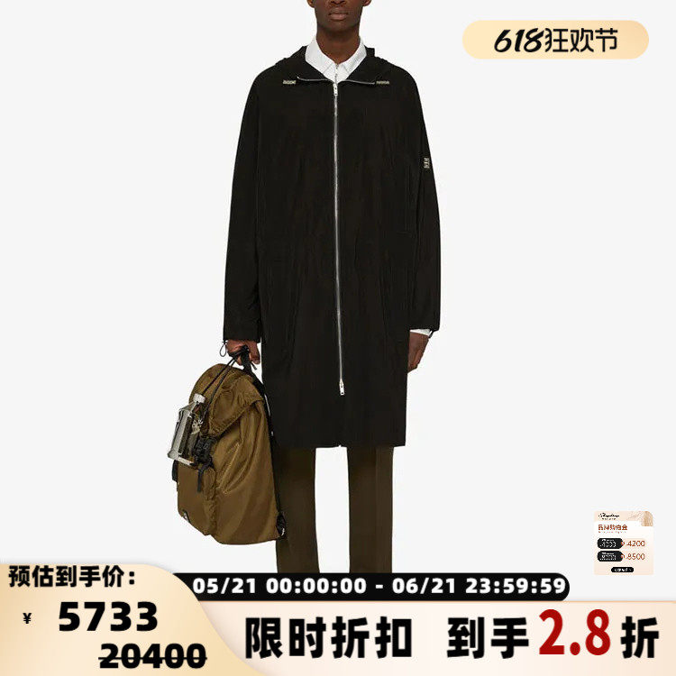 GIVENCHY纪梵希 秋冬新品男士绣标拉链休闲中长款连帽外套 301604