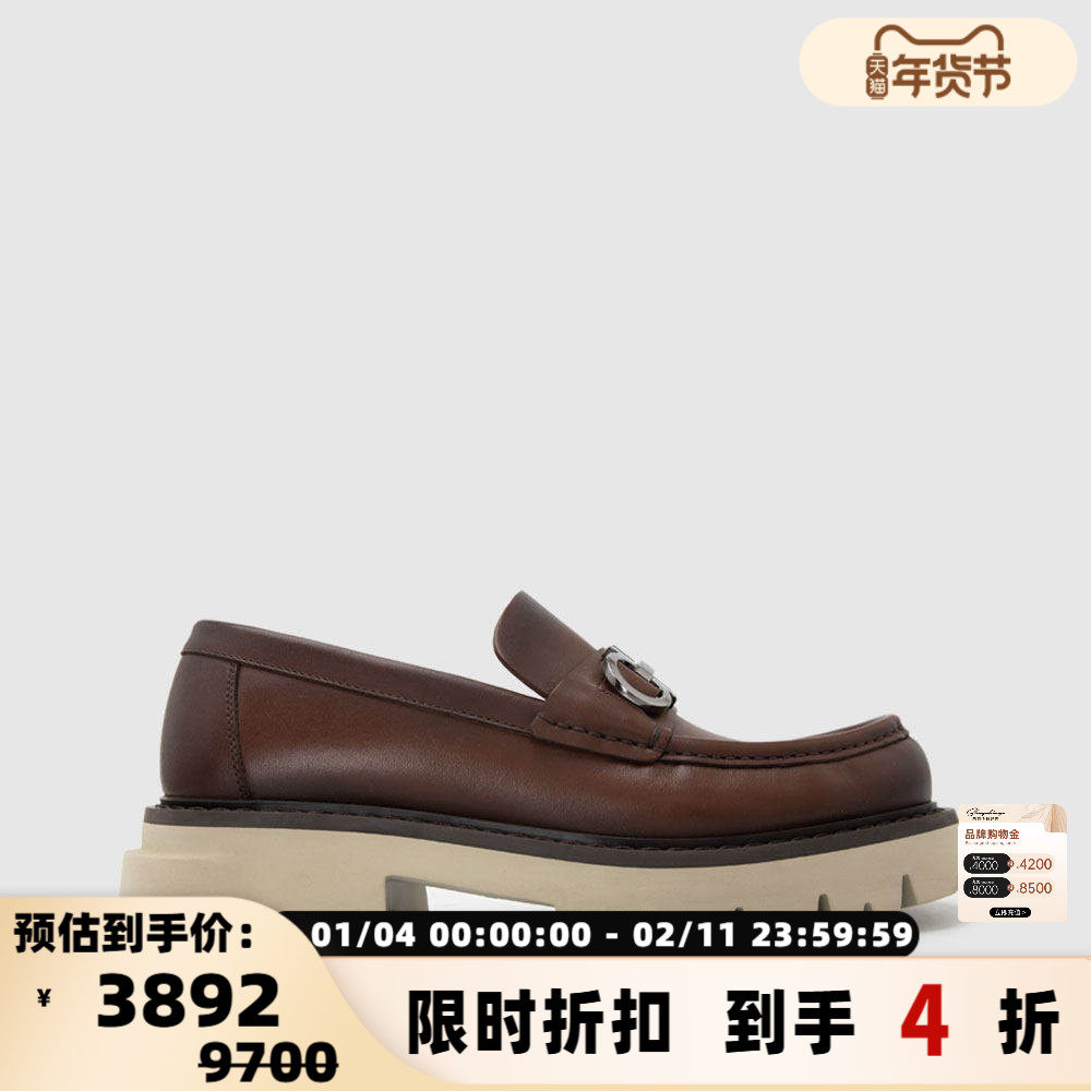 FERRAGAMO菲拉格慕 男士牛皮革马衔扣厚底乐福鞋银泰百货 301604,流行男鞋,乐福鞋（豆豆鞋）,淘宝优惠券,粉丝福利购,淘宝优惠卷