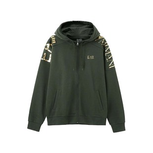 拉链连帽加绒卫衣银泰百货 LOGO镶片蝙蝠袖 300095 男士 EA7阿玛尼