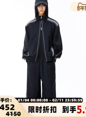 【断码】ADER ERROR 男士黑色运动裤裤银泰301574