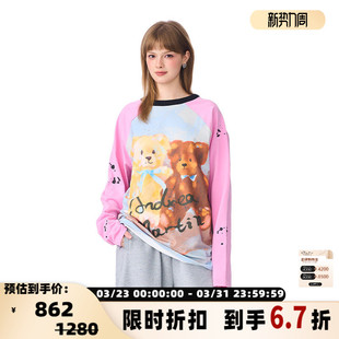 女士前后两穿小熊印花T恤银泰百货 新款 301489 MARTIN ANDREA