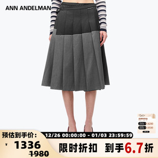 设计感修身 春夏女士中长款 a字半身裙银泰百货301286 ANDELMAN ANN