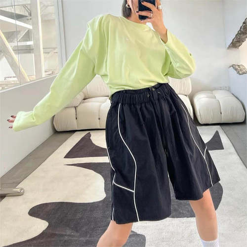 pushBUTTON 春夏款女士褶皱圆领长袖T恤银泰百货精品 301596