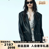 uhot诱货 301590 外套银泰百货 2025秋冬女士重工金属装 饰西装