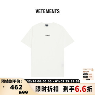 301446 T恤银泰百货 VETEMENTS 男女重磅立体厚板变异字体印花短袖