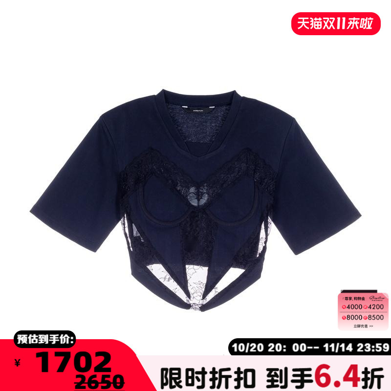 MoveNew蕾丝拼接T恤pushBUTTON