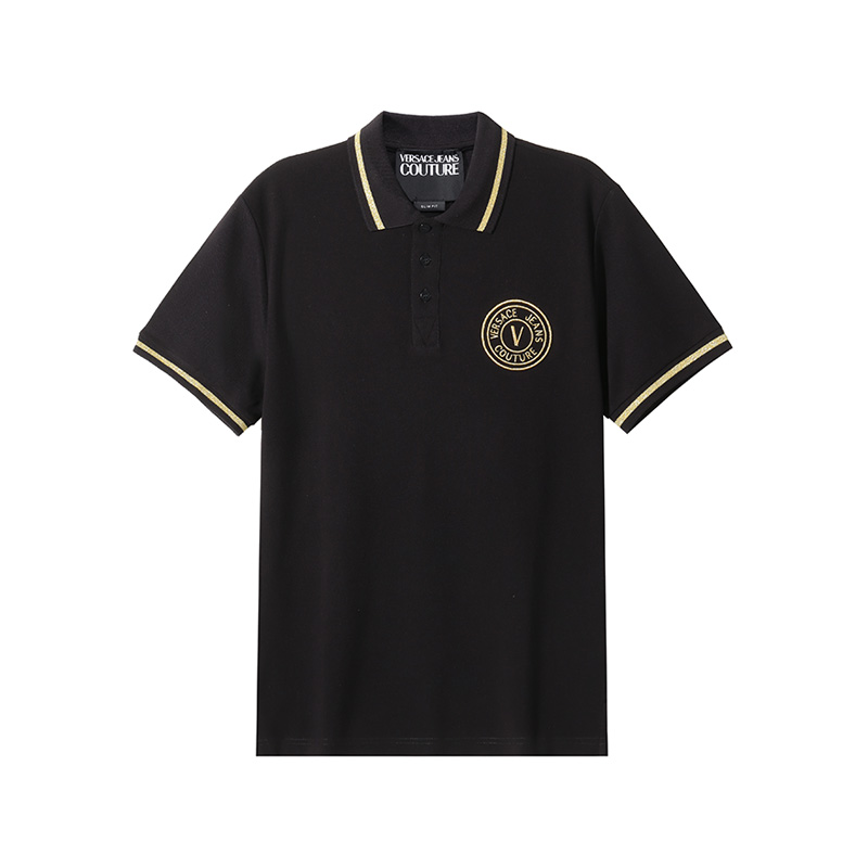 Versace男士徽标刺绣短袖POLO衫