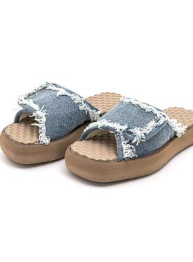 Eytys 女士牛仔蓝一字拖鞋银泰百货精品 301574