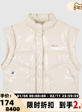 pushBUTTON秋冬女士亮面立领保暖背心羽绒马甲银泰 301604