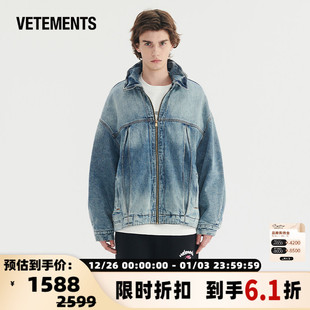 VETEMENTS秋冬男女情侣新款 巴黎圣母院主题牛仔外套银泰301446