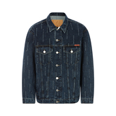 复古深蓝色字母满印男士 春季 日常休闲牛仔外套 ROSE MARTINE