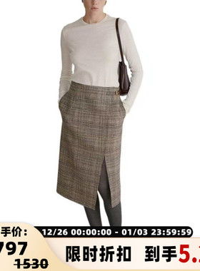 RECTO 秋冬新款女士圆领羊毛RClogo针织毛衣银泰百货