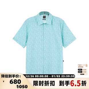 Boss雨果博斯 银泰百货 男士 衬衫 300095 orange系列休闲短袖 Hugo