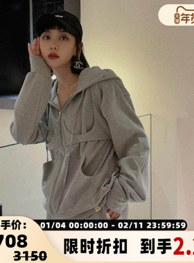 Pushbutton 春夏款女士设计感连帽外套连帽卫衣银泰百货 301596