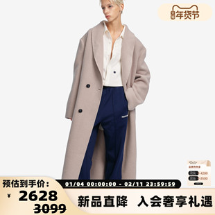 PROJECTJOIN 25秋冬新款男女款镶边羊毛束带大衣银泰百货 300228