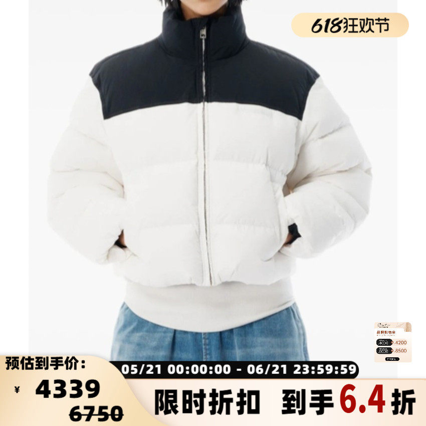 ALEXANDER WANG 女士时尚短款拼色立领羽绒服银泰百货 301574