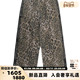BANSLANDER女士闪钻logo豹纹牛仔裤 银泰百货精品 301601