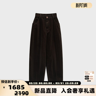 银泰百货 25秋冬女士灯芯绒廓形休闲裤 300124 IMMI 设计师品牌