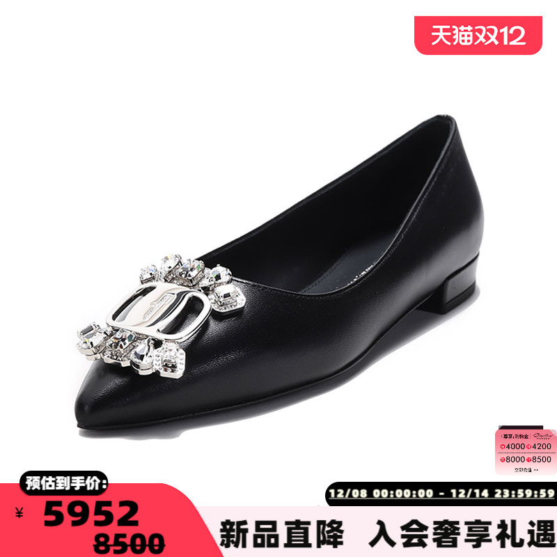 Ferragamo女士蝴蝶结尖头平底鞋