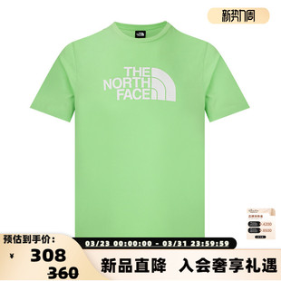 北面 FACE 男女同款 绿色大徽标短袖 300217 THE T恤银泰百货 NORTH