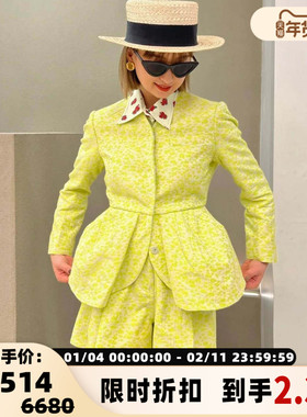 Pushbutton 春秋款女士肌理花苞下摆西装外套银泰百货精品 301596