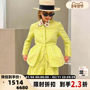 Pushbutton 春秋款女士肌理花苞下摆西装外套银泰百货精品 301596