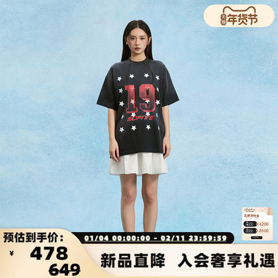 SOFITTE 25春夏新款女士星星数字印花圆领T恤银泰百货 301355