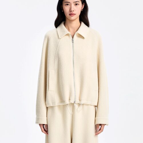 concise-white/简白 秋冬女士时尚翻领夹克外套银泰百货 301257