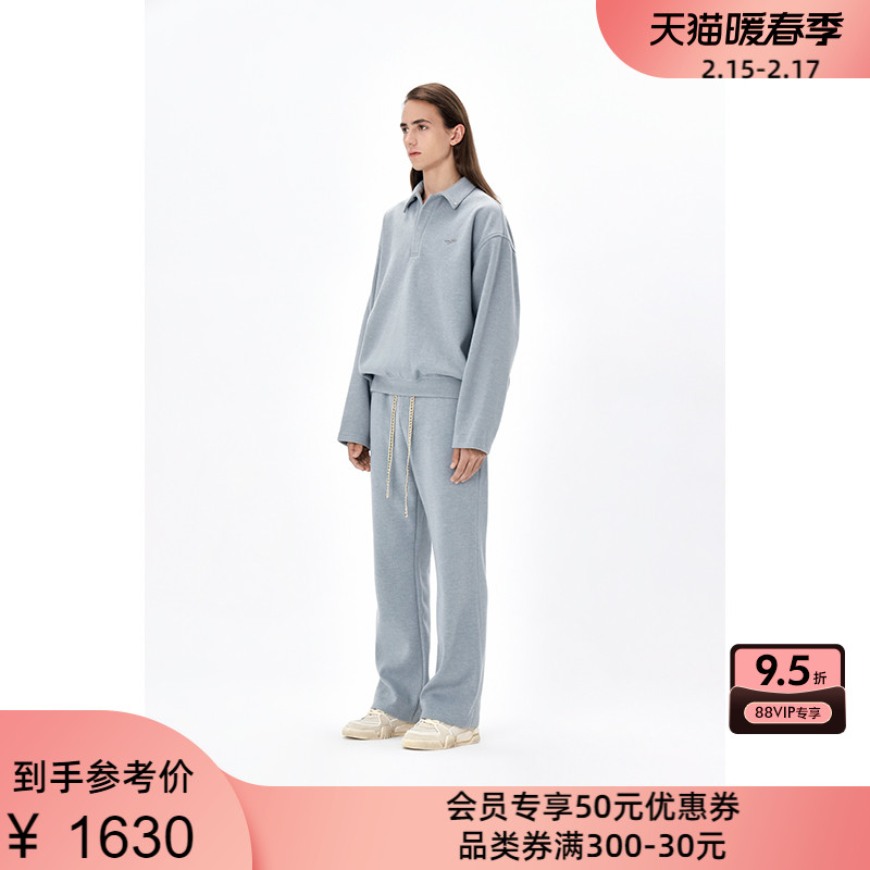 The Last Redemption刘雯同款男女加绒Polo领卫衣300231