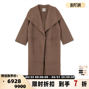 301574 女士羊毛混纺大翻领单排扣大衣银泰百货 TOTEME 秋冬新款