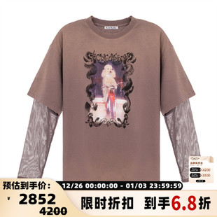 圆领T恤银泰百货 ACNE 女士狗狗印花长袖 春夏新款 301574 STUDIOS