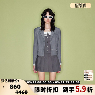 ENRO 西装 runway breathe系列条纹拼接短款 301469 like SHRO