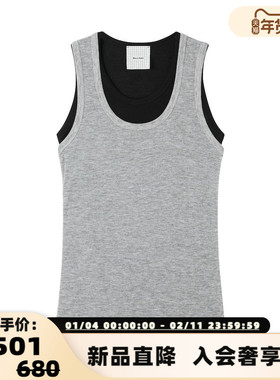 Maca Kaka 秋冬女士假两件休闲背心银泰百货精品  301577