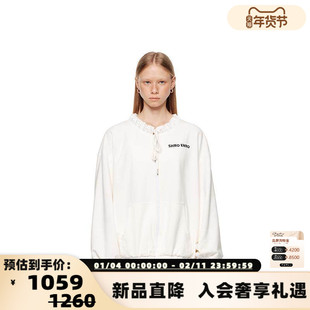 SHRO ENRO 暮霭花园女士缎面抽褶拼接卫衣银泰百货精品301469