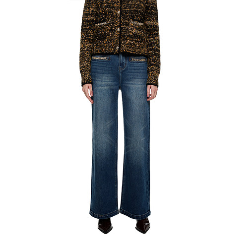 SHRO ENRO Perfect distance 新款女士金属袋链装饰牛仔裤 301469