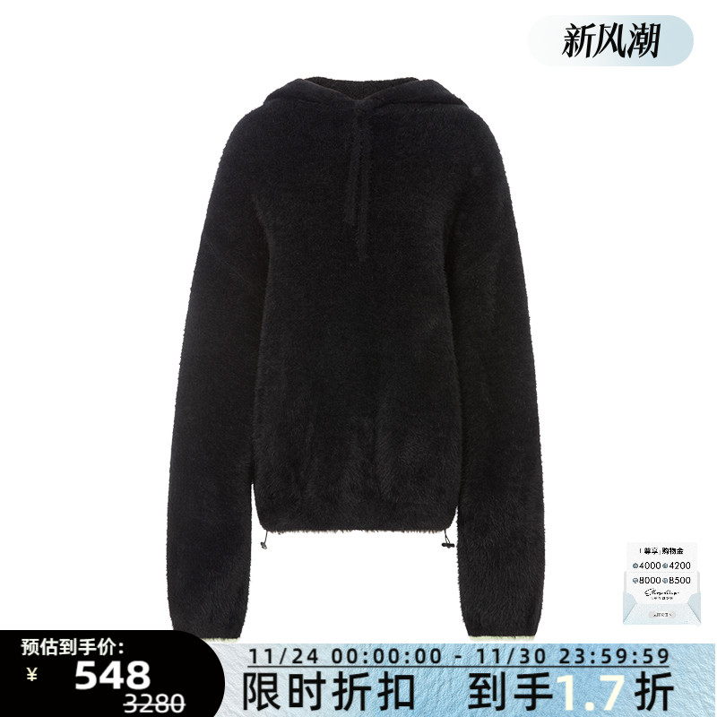 YCH秋冬款女士连帽卫衣绒衫