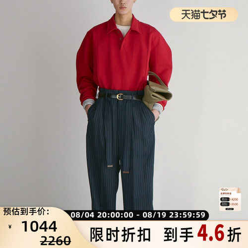 RECTO 秋冬新款女士纯色棉质POLO领后刺绣logo卫衣银泰百货
